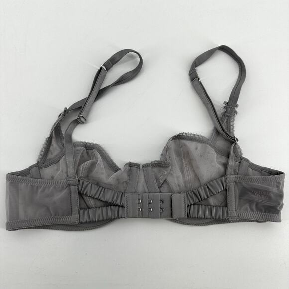 Victoria's Secret Unlined Balconette Bra Dream Angels Lace Underwire Silver 32B - Picture 6 of 6